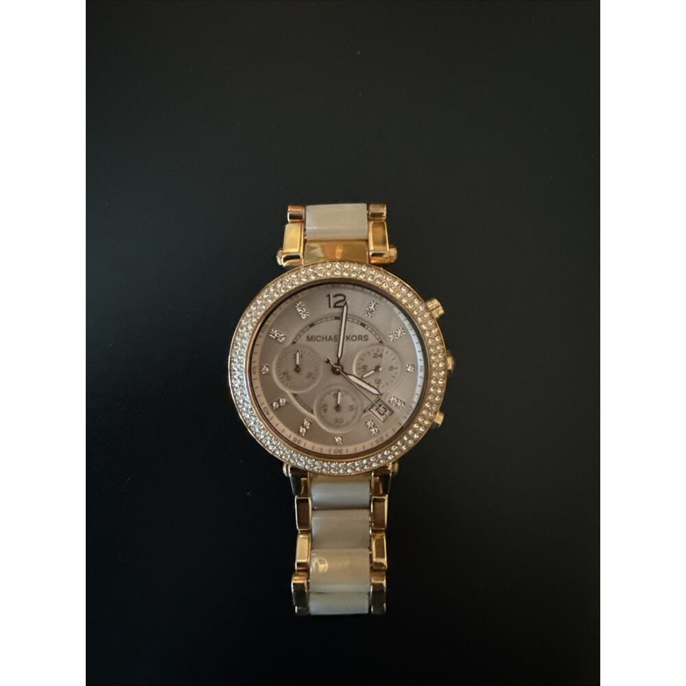 Michael Kors Parker Women Watch MK-5896 Rose Gold Tone BOX (Needs Battery)